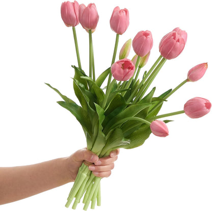15 Pcs Orange tulips artificial flowers faux tulips real touch Latex