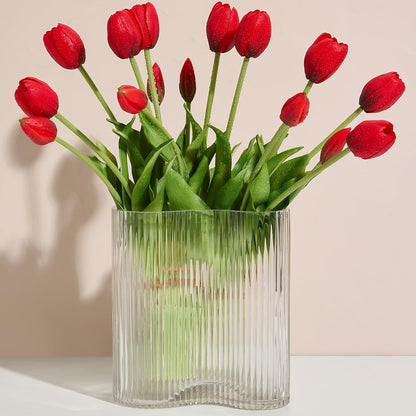 15 Pcs Orange tulips artificial flowers faux tulips real touch Latex