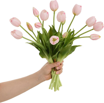 15 Pcs Orange tulips artificial flowers faux tulips real touch Latex