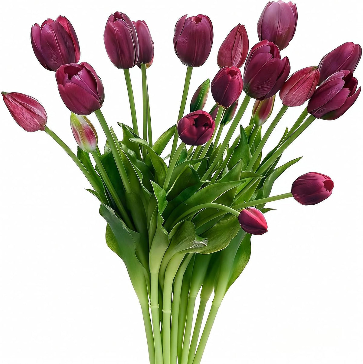 15 Pcs Orange tulips artificial flowers faux tulips real touch Latex