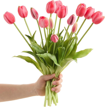 15 Pcs Orange tulips artificial flowers faux tulips real touch Latex