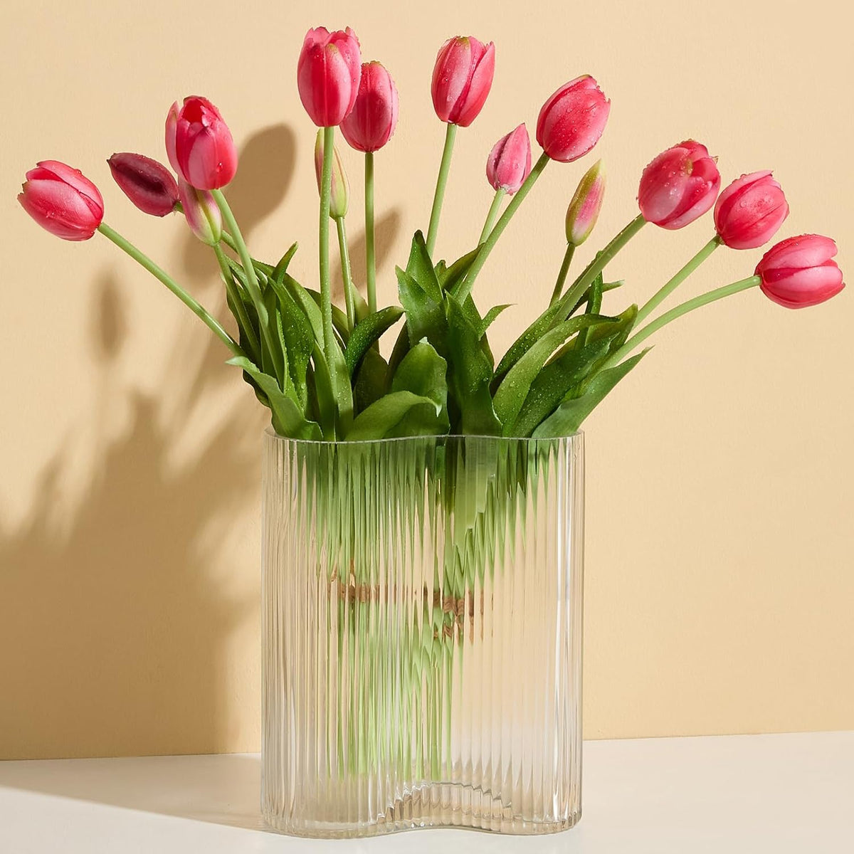 15 Pcs Orange tulips artificial flowers faux tulips real touch Latex