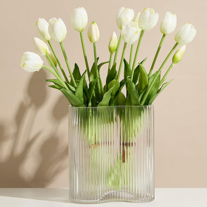 15 Pcs Orange tulips artificial flowers faux tulips real touch Latex