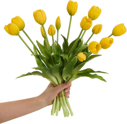 15 Pcs Orange tulips artificial flowers faux tulips real touch Latex