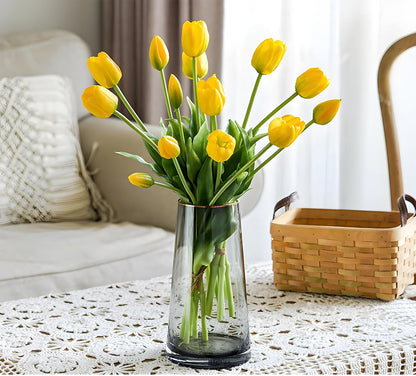 15 Pcs Orange tulips artificial flowers faux tulips real touch Latex