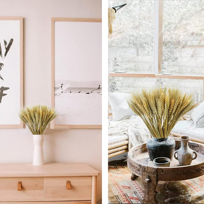 100 Pcs Dried Wheat Stalks Bundle Grass Natural Dried Wheat Sheaves Stems Dried Flowers Arrangement Bouquet for Wedding Party Table Centerpiece Fall Harvest Wreath Boho Decor Farmhouse DIY