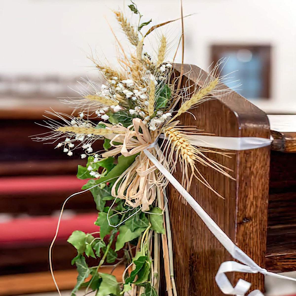 100 Pcs Dried Wheat Stalks Bundle Grass Natural Dried Wheat Sheaves Stems Dried Flowers Arrangement Bouquet for Wedding Party Table Centerpiece Fall Harvest Wreath Boho Decor Farmhouse DIY