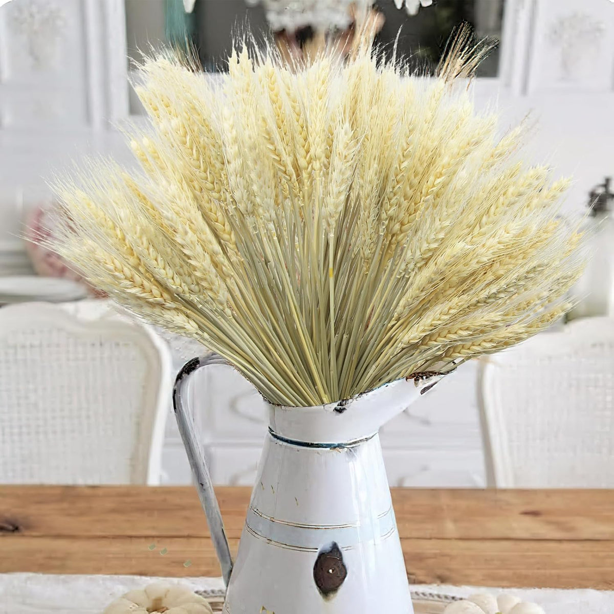 100 Pcs Dried Wheat Stalks Bundle Grass Natural Dried Wheat Sheaves Stems Dried Flowers Arrangement Bouquet for Wedding Party Table Centerpiece Fall Harvest Wreath Boho Decor Farmhouse DIY