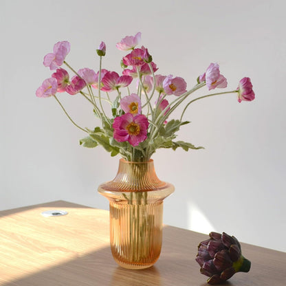 2 Pcs Artificial Fake Flowers Poppies Silk Flower Arrangements Wedding Bouquets Decorations Plastic Floral Table Centerpieces for Home Kitchen Garden Party Decor Approx 23.6" High - Light Purple
