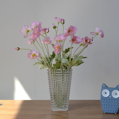 2 Pcs Artificial Fake Flowers Poppies Silk Flower Arrangements Wedding Bouquets Decorations Plastic Floral Table Centerpieces for Home Kitchen Garden Party Decor Approx 23.6" High - Light Purple