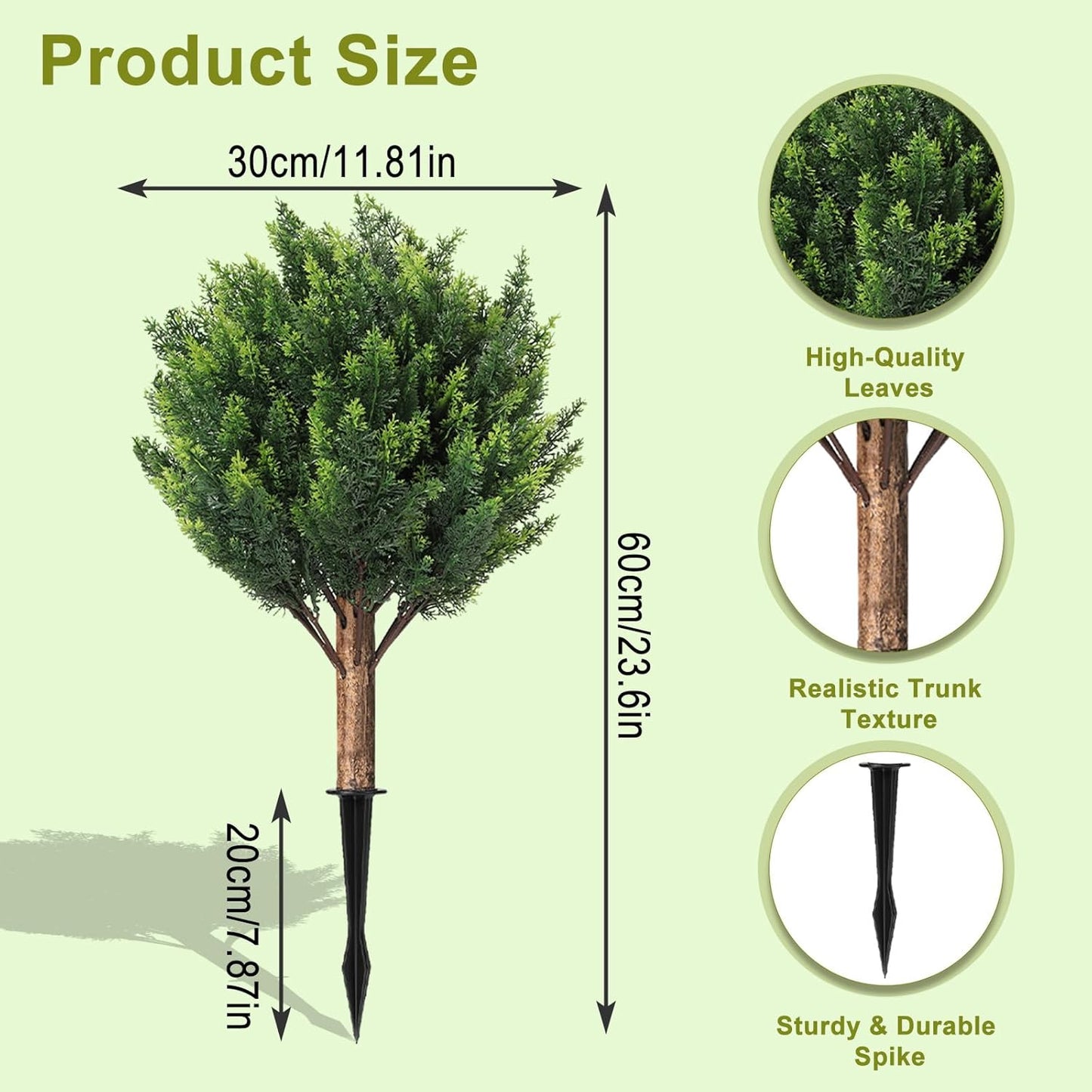 24''Artificial Flowers for Outdoors,2 Pack Topiary Ball Trees Fake Outdoor Plants with Ground Spike,UV Resistant Faux Shrubs for Garden,Porch,Front,Patio,Pink Crabapple Blossoms