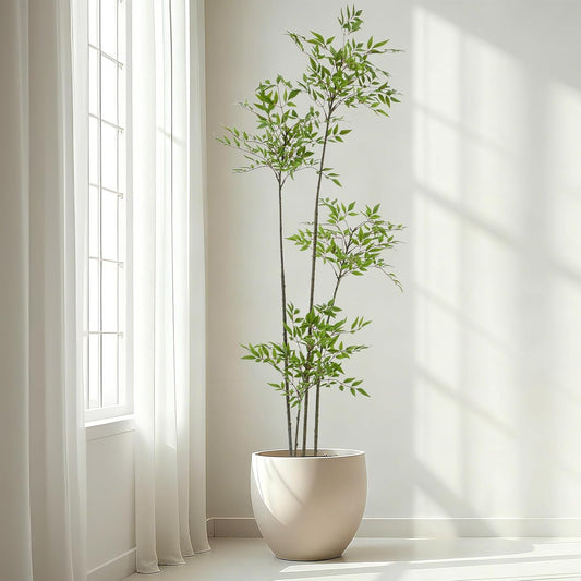 6ft Faux Bamboo Tree Nandina, Artificial Floor Plant, Green