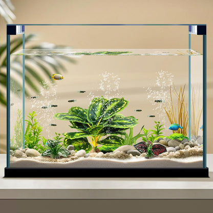 Reptile Artificial Plants, Terrarium Plants Decorations Supplies, Aquarium Fish Tank Plant, Amphibian Habitat Hideout Tank Accessories(L Set-3pcs/A)