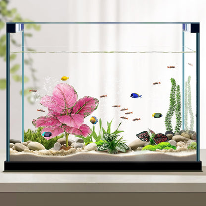 Reptile Artificial Plants, Terrarium Plants Decorations Supplies, Aquarium Fish Tank Plant, Amphibian Habitat Hideout Tank Accessories(L Set-3pcs/A)