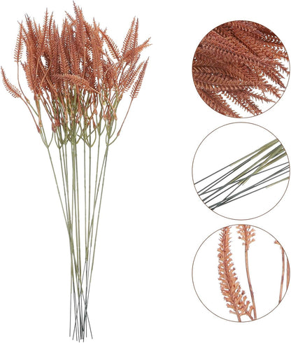 Artificial Bunny Tail Grass Stems Brown Faux Rabbit Tail Grass DIY Flower Arrangement Decor for Wedding Home Party Floral Decorations