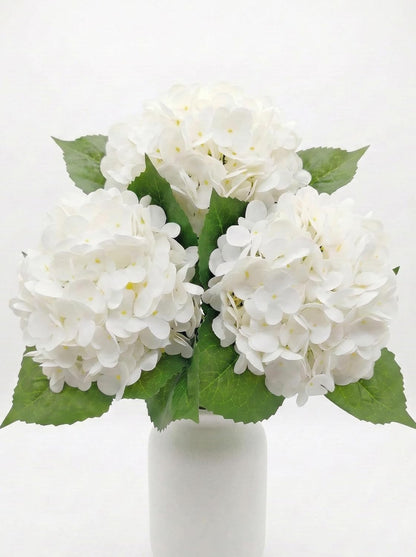 3 Pcs Real Touch Light Green Hydrangea Artificial Flowers - Large 3D Waterproof Latex Green Faux Fake Hydrangeas with Stem for Outdoor, Wedding, Table Centerpieces, Home Kitchen Decor
