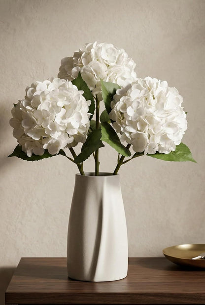 3 Pcs Real Touch Light Green Hydrangea Artificial Flowers - Large 3D Waterproof Latex Green Faux Fake Hydrangeas with Stem for Outdoor, Wedding, Table Centerpieces, Home Kitchen Decor