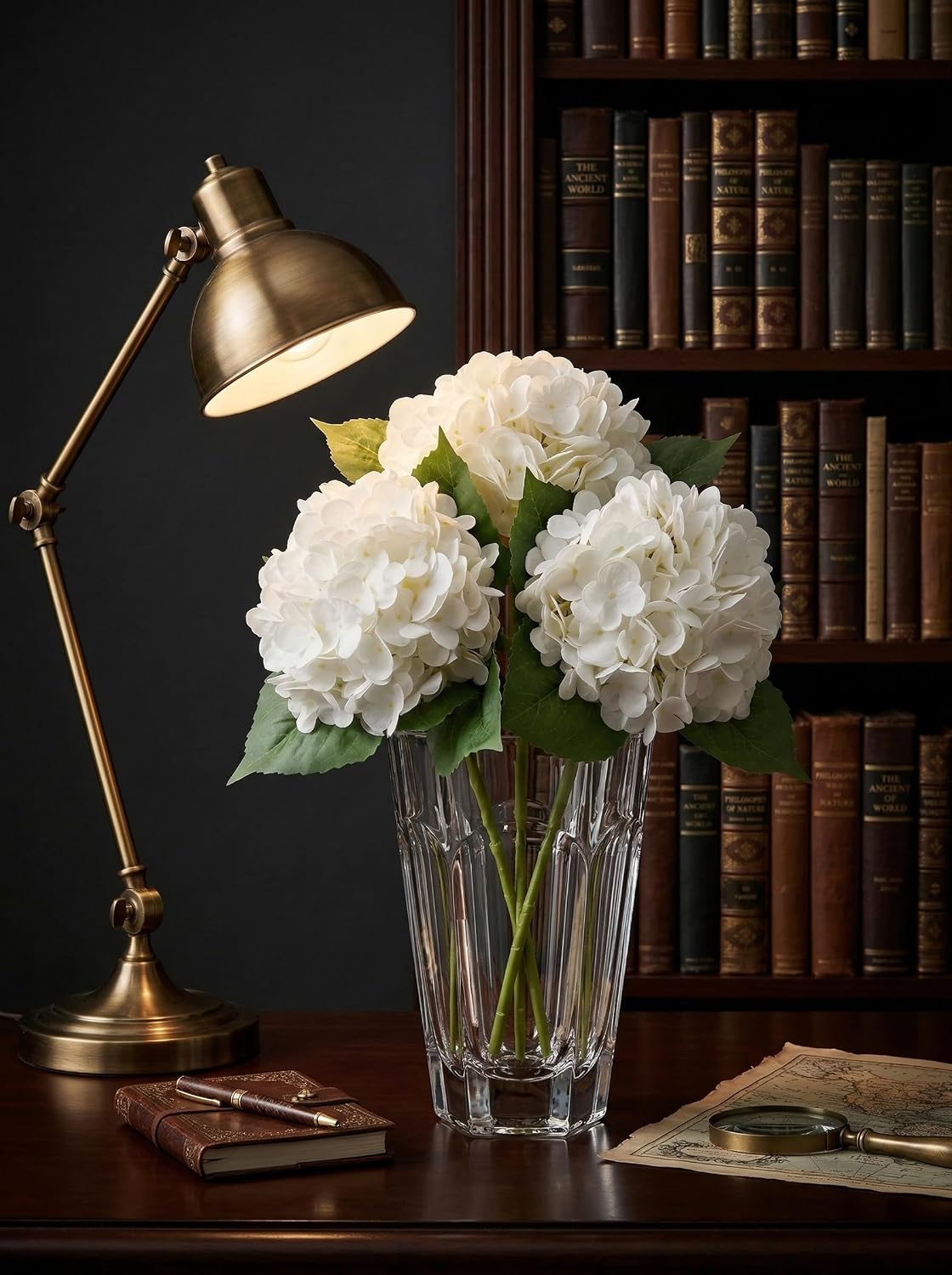 3 Pcs Real Touch Light Green Hydrangea Artificial Flowers - Large 3D Waterproof Latex Green Faux Fake Hydrangeas with Stem for Outdoor, Wedding, Table Centerpieces, Home Kitchen Decor
