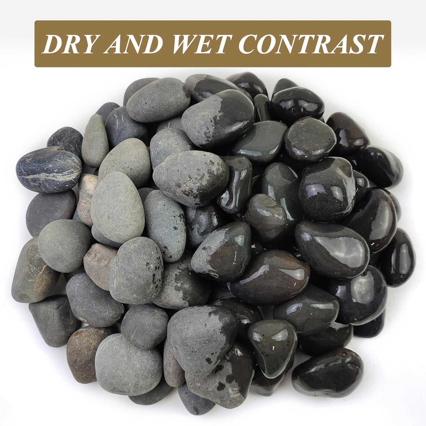 FANTIAN 5 lbs Natural Aquarium Rocks, 2-3 Inch Large Pebbles.Decorative River Rocks for Plants, Fish Tank, Garden, Paving, Fountain, Walkways and Outdoor Landscaping
