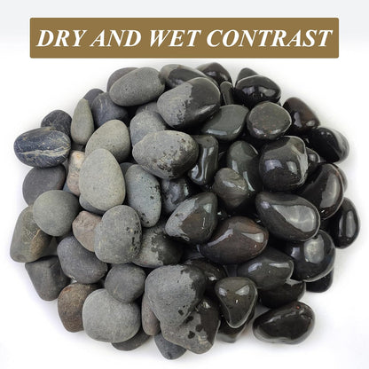 FANTIAN 5 lbs Natural Aquarium Rocks, 2-3 Inch Large Pebbles.Decorative River Rocks for Plants, Fish Tank, Garden, Paving, Fountain, Walkways and Outdoor Landscaping