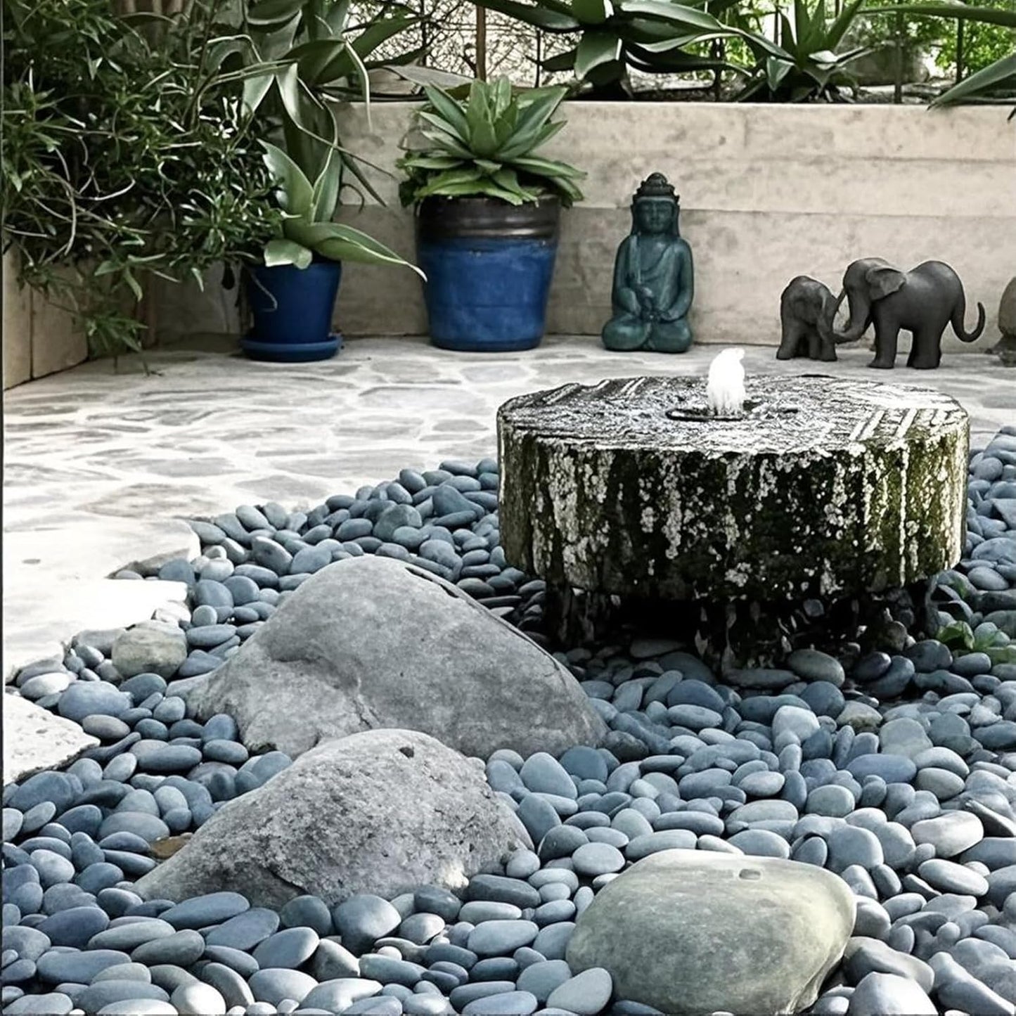 FANTIAN 5 lbs Natural Aquarium Rocks, 2-3 Inch Large Pebbles.Decorative River Rocks for Plants, Fish Tank, Garden, Paving, Fountain, Walkways and Outdoor Landscaping