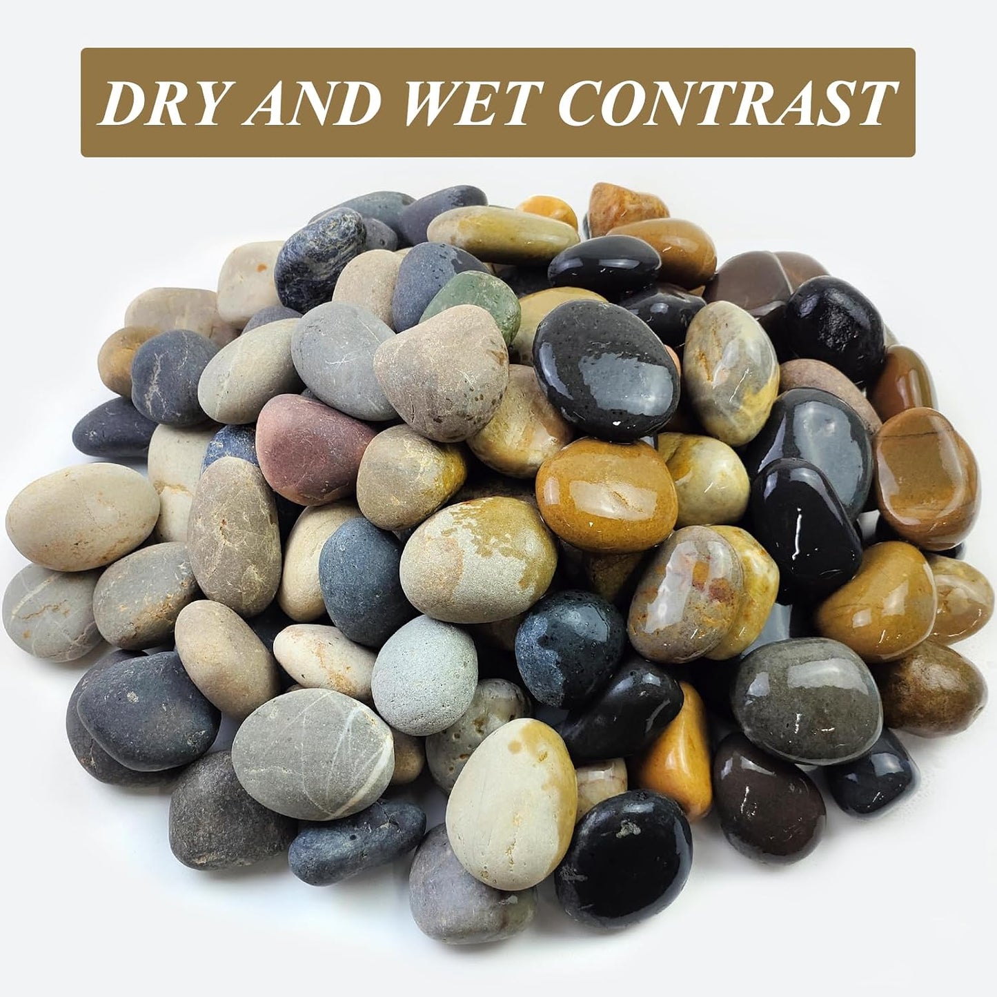 FANTIAN 5 lbs Natural Aquarium Rocks, 2-3 Inch Large Pebbles.Decorative River Rocks for Plants, Fish Tank, Garden, Paving, Fountain, Walkways and Outdoor Landscaping