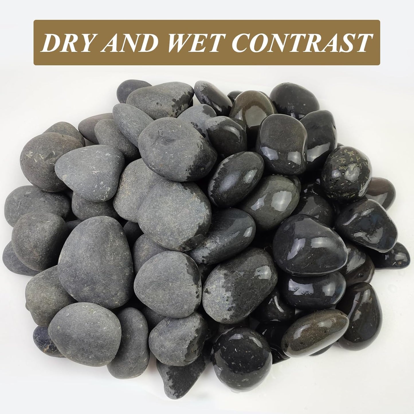 FANTIAN 5 lbs Natural Aquarium Rocks, 2-3 Inch Large Pebbles.Decorative River Rocks for Plants, Fish Tank, Garden, Paving, Fountain, Walkways and Outdoor Landscaping