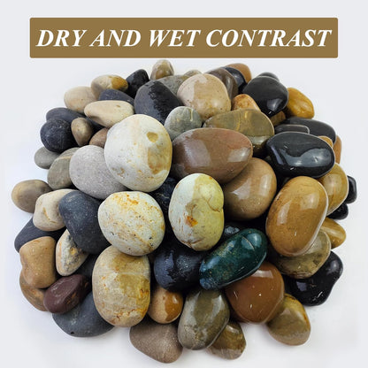 FANTIAN 5 lbs Natural Aquarium Rocks, 2-3 Inch Large Pebbles.Decorative River Rocks for Plants, Fish Tank, Garden, Paving, Fountain, Walkways and Outdoor Landscaping
