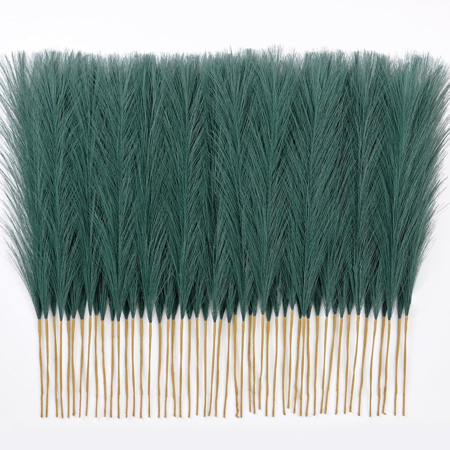 50PCS Brown&White Pampas Grass, 17in Fluffy Boho Feathers Decor | Ideal Artificial Flowers for Vase Filler,Birthday,Wedding,Baby Shower,Bathroom,Home,Table,Wall,Bow Decor