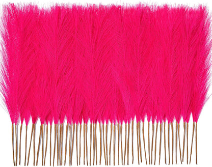 50PCS Brown&White Pampas Grass, 17in Fluffy Boho Feathers Decor | Ideal Artificial Flowers for Vase Filler,Birthday,Wedding,Baby Shower,Bathroom,Home,Table,Wall,Bow Decor