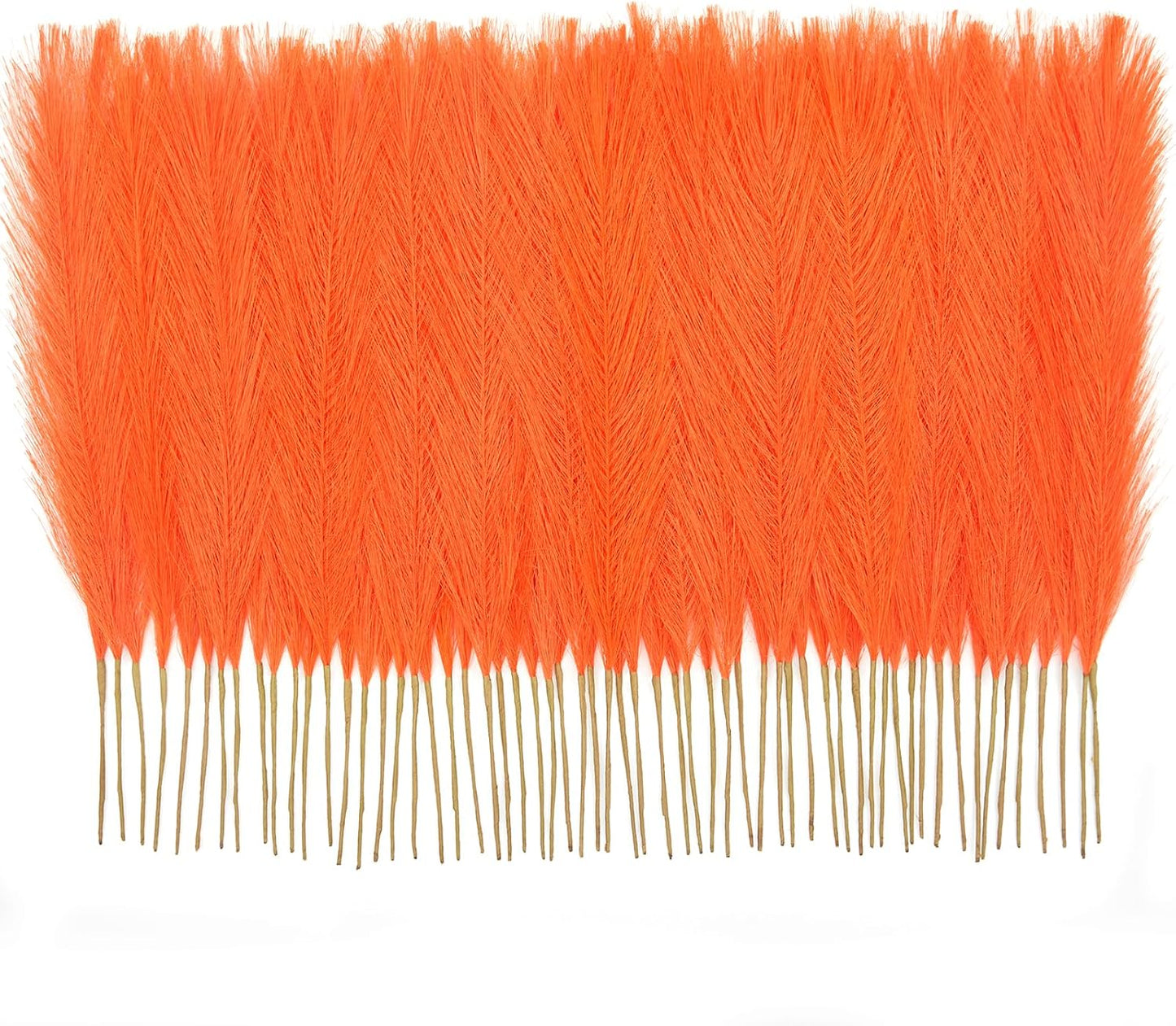 50PCS Brown&White Pampas Grass, 17in Fluffy Boho Feathers Decor | Ideal Artificial Flowers for Vase Filler,Birthday,Wedding,Baby Shower,Bathroom,Home,Table,Wall,Bow Decor