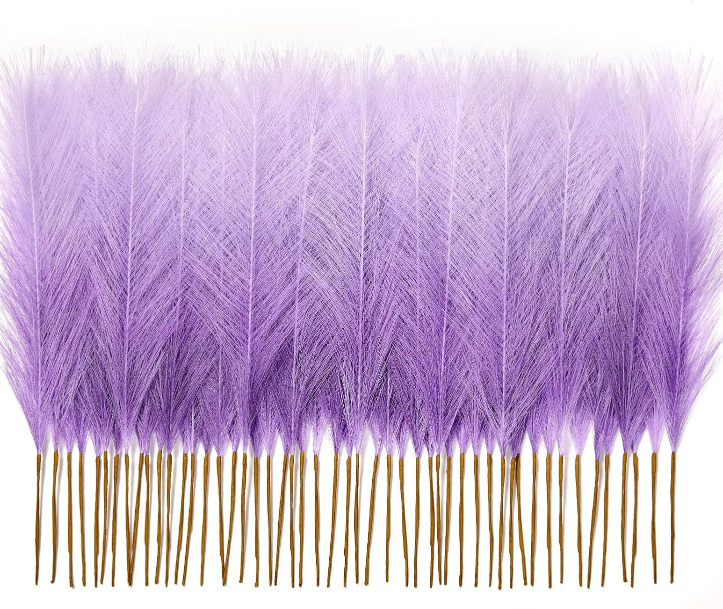 50PCS Brown&White Pampas Grass, 17in Fluffy Boho Feathers Decor | Ideal Artificial Flowers for Vase Filler,Birthday,Wedding,Baby Shower,Bathroom,Home,Table,Wall,Bow Decor