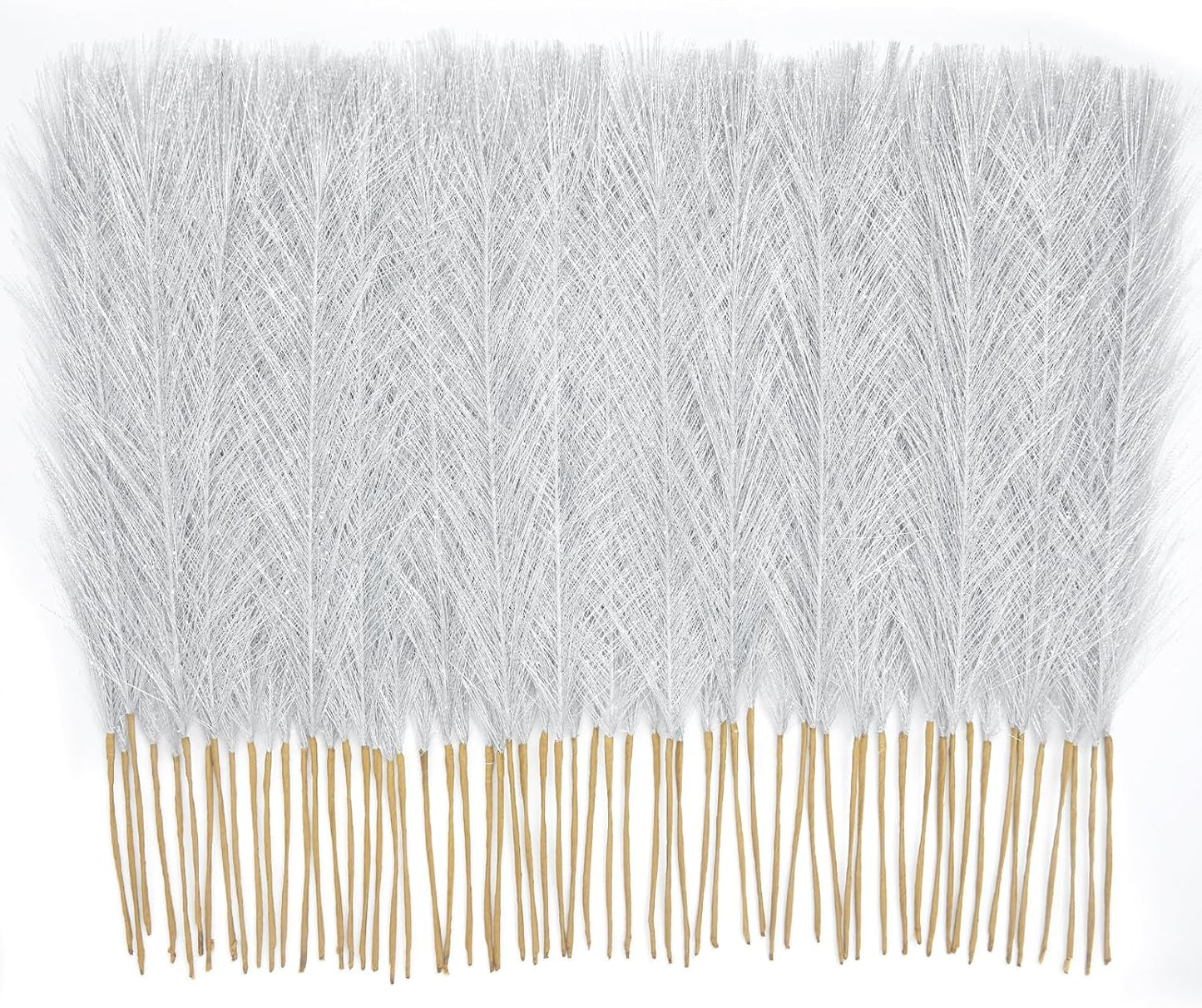50PCS Brown&White Pampas Grass, 17in Fluffy Boho Feathers Decor | Ideal Artificial Flowers for Vase Filler,Birthday,Wedding,Baby Shower,Bathroom,Home,Table,Wall,Bow Decor