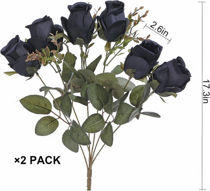 Artificial Rose Flower 20 Heads 2 Bundles Bridal Bouquet Silk Rose Bulk for Wedding Home Valentine's Day Party Decor, Mixed Living Coral