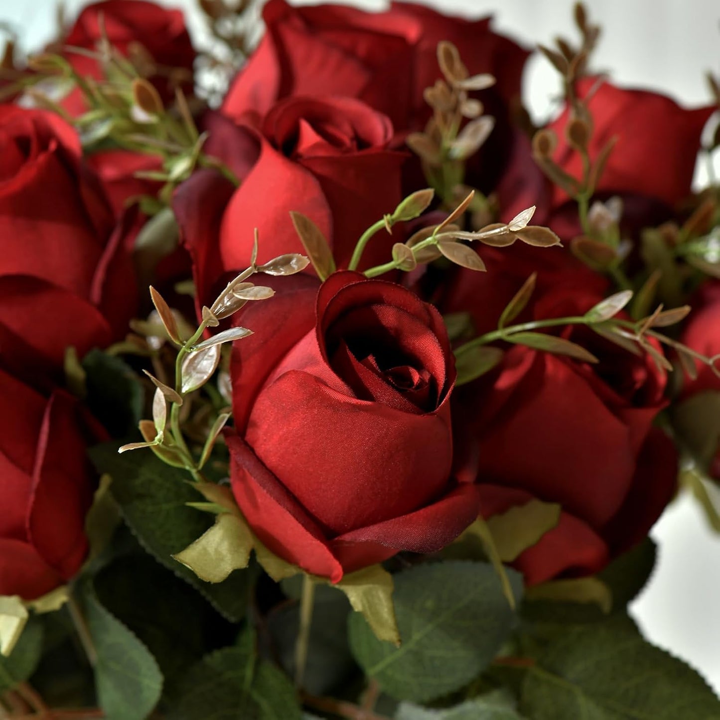 Artificial Rose Flower 20 Heads 2 Bundles Bridal Bouquet Silk Rose Bulk for Wedding Home Valentine's Day Party Decor, Mixed Living Coral