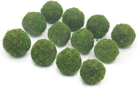 Handmade Natural Green Plant Moss Balls Decorative for Home Party Display Decor Props (2 in)