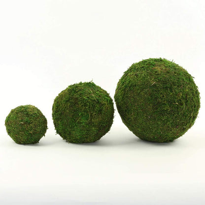 Handmade Natural Green Plant Moss Balls Decorative for Home Party Display Decor Props (2 in)