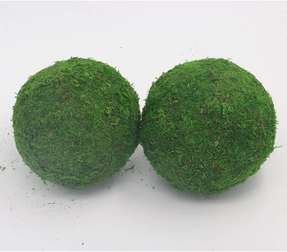 Handmade Natural Green Plant Moss Balls Decorative for Home Party Display Decor Props (2 in)