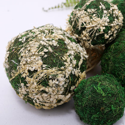 Handmade Natural Green Plant Moss Balls Decorative for Home Party Display Decor Props (2 in)