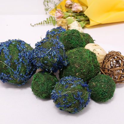 Handmade Natural Green Plant Moss Balls Decorative for Home Party Display Decor Props (2 in)