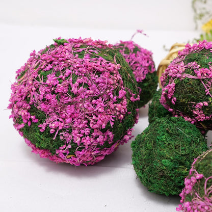 Handmade Natural Green Plant Moss Balls Decorative for Home Party Display Decor Props (2 in)