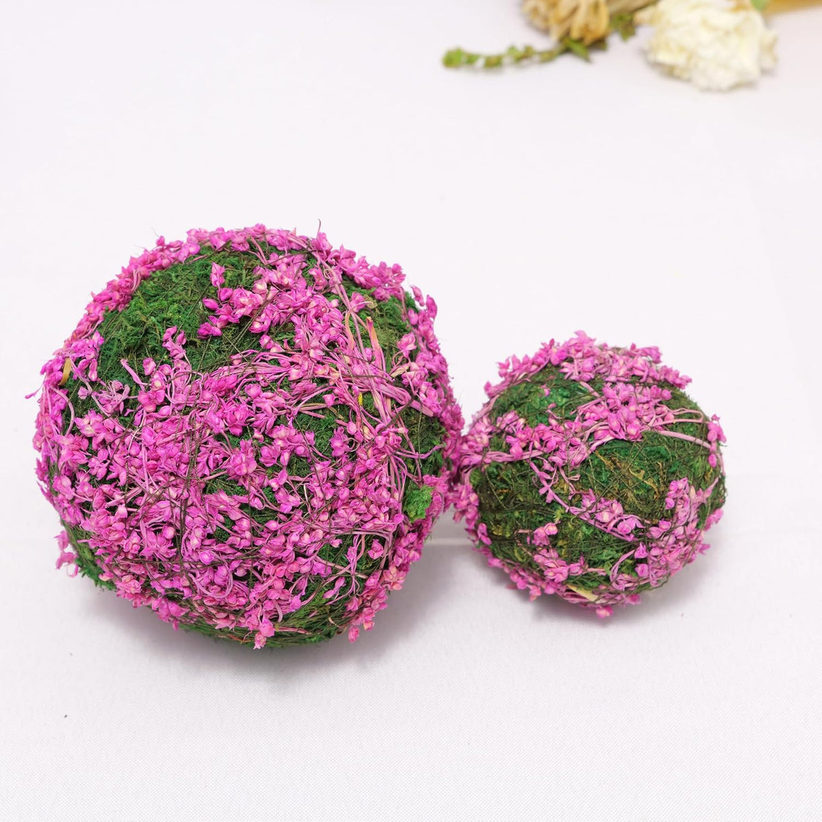 Handmade Natural Green Plant Moss Balls Decorative for Home Party Display Decor Props (2 in)