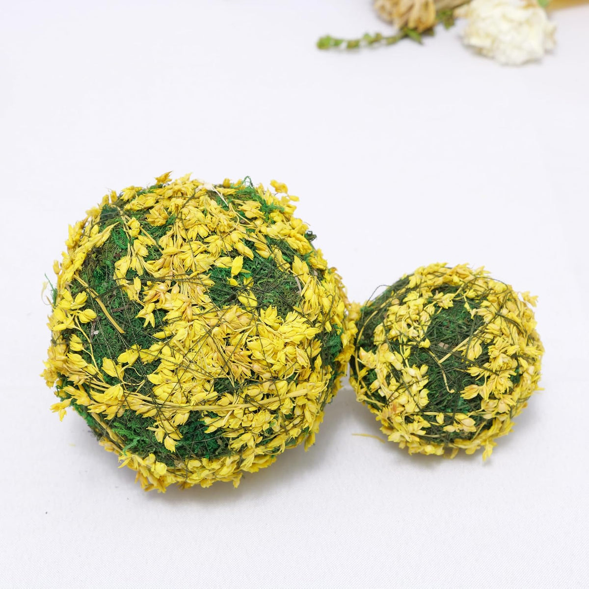 Handmade Natural Green Plant Moss Balls Decorative for Home Party Display Decor Props (2 in)