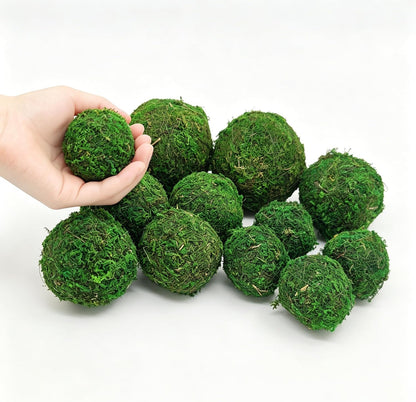 Handmade Natural Green Plant Moss Balls Decorative for Home Party Display Decor Props (2 in)