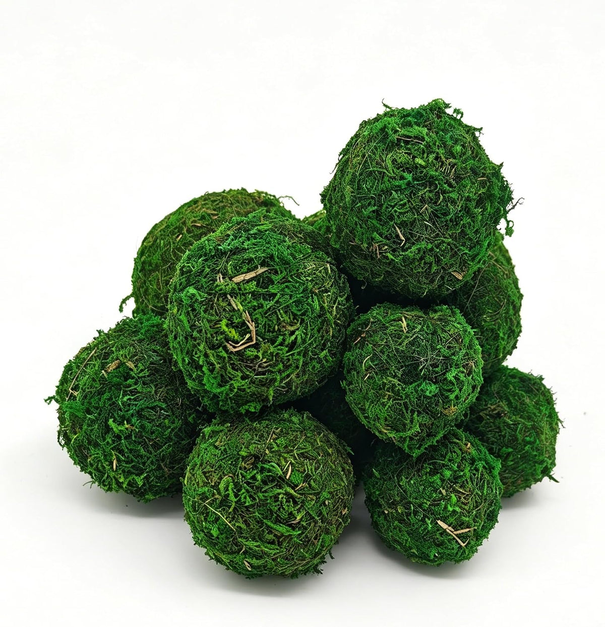 Handmade Natural Green Plant Moss Balls Decorative for Home Party Display Decor Props (2 in)
