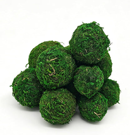 Handmade Natural Green Plant Moss Balls Decorative for Home Party Display Decor Props (2 in)