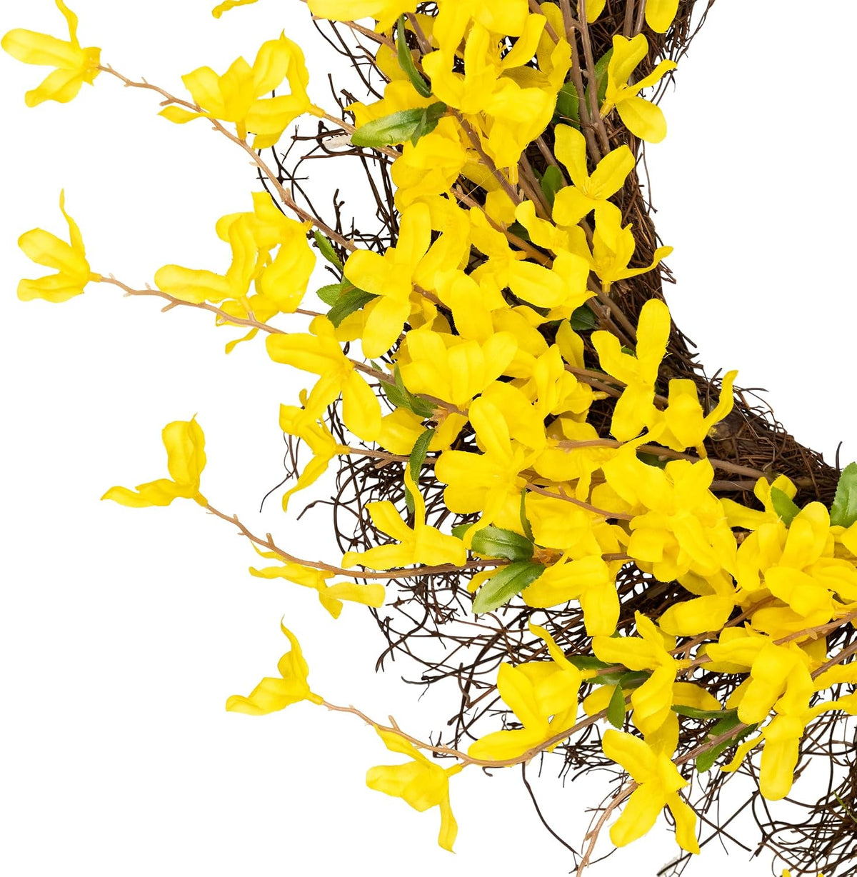 Forsythia and Grapevine Artificial Floral Wreath - Yellow - 24"