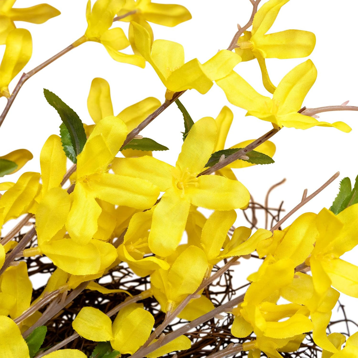 Forsythia and Grapevine Artificial Floral Wreath - Yellow - 24"