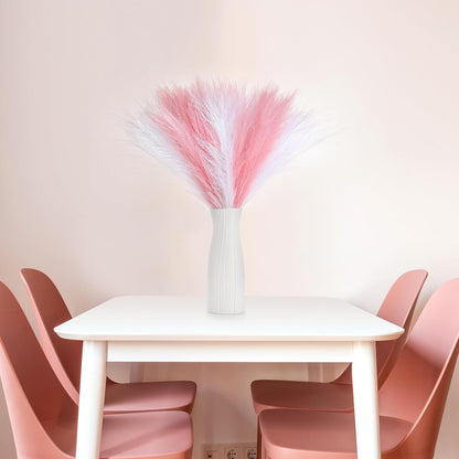 Pampas Grass Decor 21.7" Fluffy Faux Short Brown Pampas Grass Artificial Small Pompas Grass Flower Vase Filler for Home Wedding Living Room Wall Party Decoration