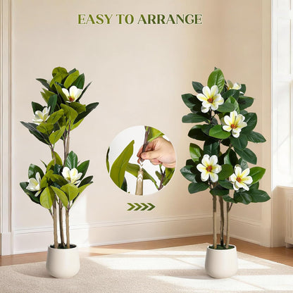 Faux Rubber Tree, 72 Inch Artificial Plants Indoor with Pot